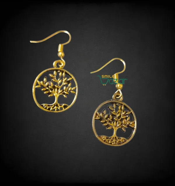 Tree_Of_Life_Earrings_For_Women_&_Girls_Modern_Earring_For_Smart_Casual_Wear_-_Golden_-__1_Pair