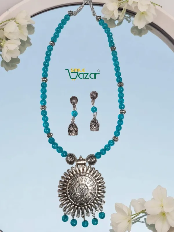 TURQUOISE_COLOUR_DAZZLING_KUNDAN_NECKLACE_SET_FOR_ALL_OCCASION
