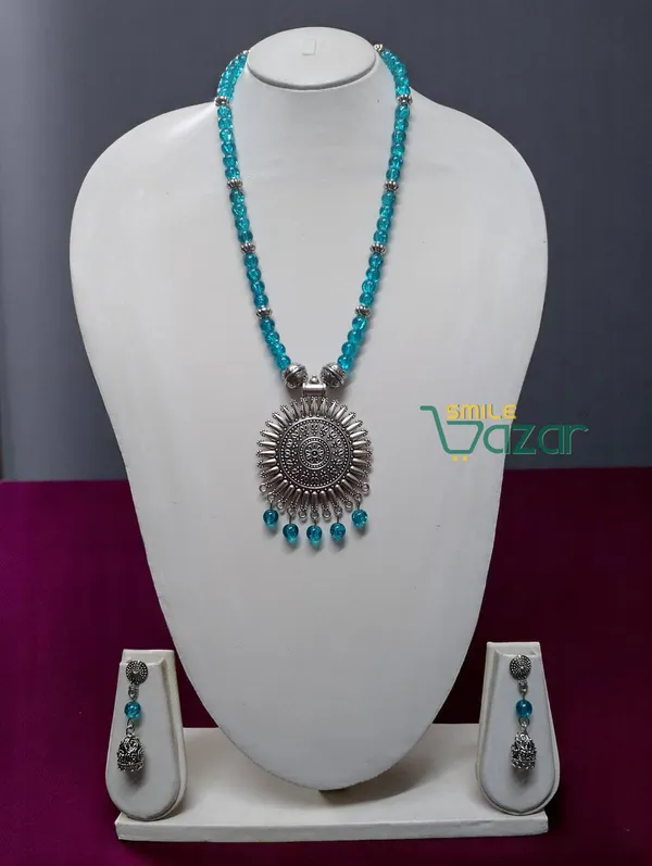 TURQUOISE_COLOUR_DAZZLING_KUNDAN_NECKLACE_SET_FOR_ALL_OCCASION