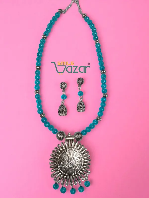 TURQUOISE_COLOUR_DAZZLING_KUNDAN_NECKLACE_SET_FOR_ALL_OCCASION
