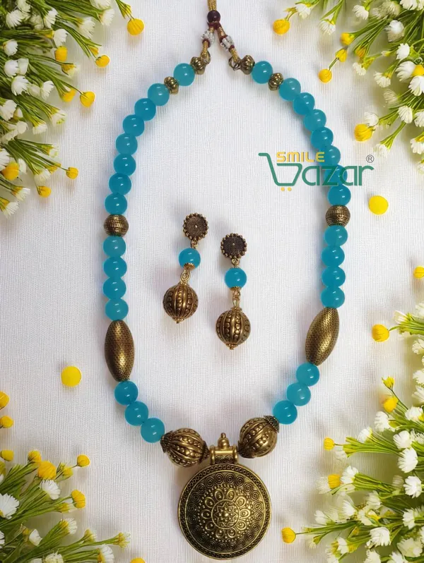 TURQUOISE_COLOUR_DESIGNER_KUNDAN_NECKLACE_SET_FOR_ALL_OCCASIONS