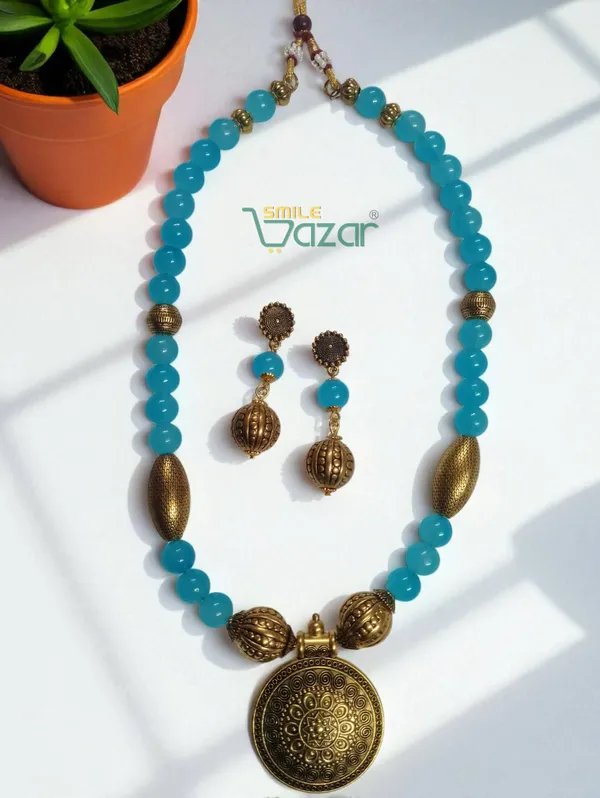TURQUOISE_COLOUR_DESIGNER_KUNDAN_NECKLACE_SET_FOR_ALL_OCCASIONS