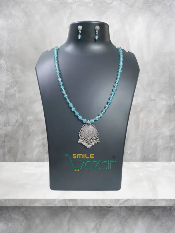 Turquoise_Blue_-_Ethnic_Big_Pendant_Artificial_Oxidised_Necklace_Set__for_Girls_&_Women_