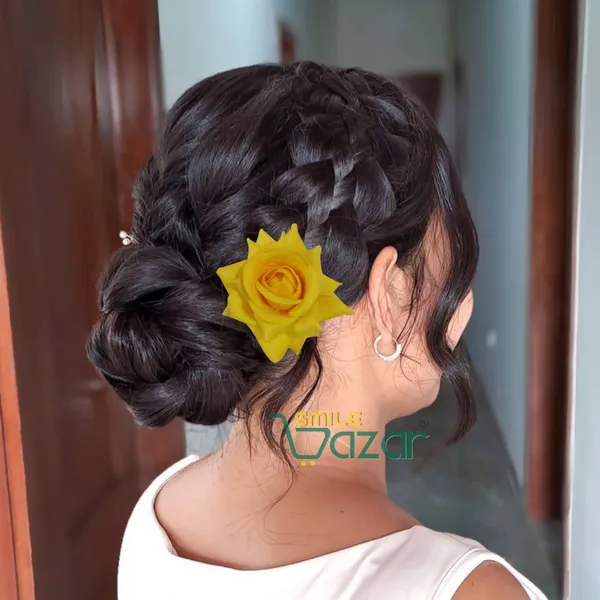 YELLOW_Rose_Hair_Pin_for_Women_and_Girls_hair_pins_for_women_wedding_-_Set_of_2_PCs