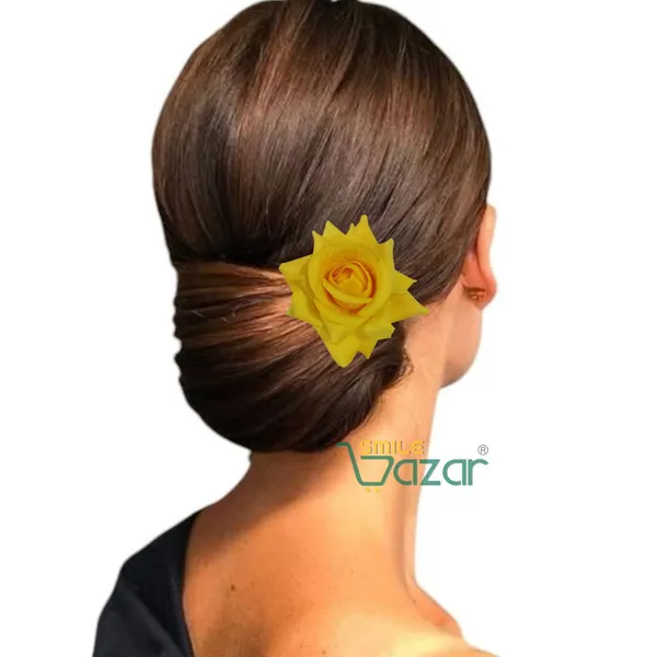 YELLOW_Rose_Hair_Pin_for_Women_and_Girls_hair_pins_for_women_wedding_-_Set_of_2_PCs