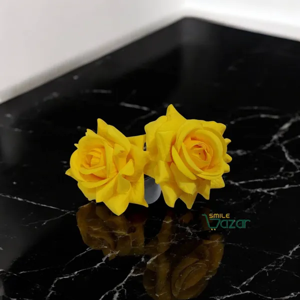 YELLOW_Rose_Hair_Pin_for_Women_and_Girls_hair_pins_for_women_wedding_-_Set_of_2_PCs