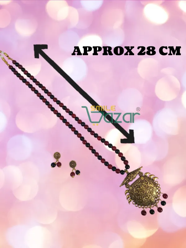 Ethnic_Big_Pendant_Artificial_Oxidised_Necklace_Set__for_Girls_&_Women_-_MAROON_AND_BLACK
