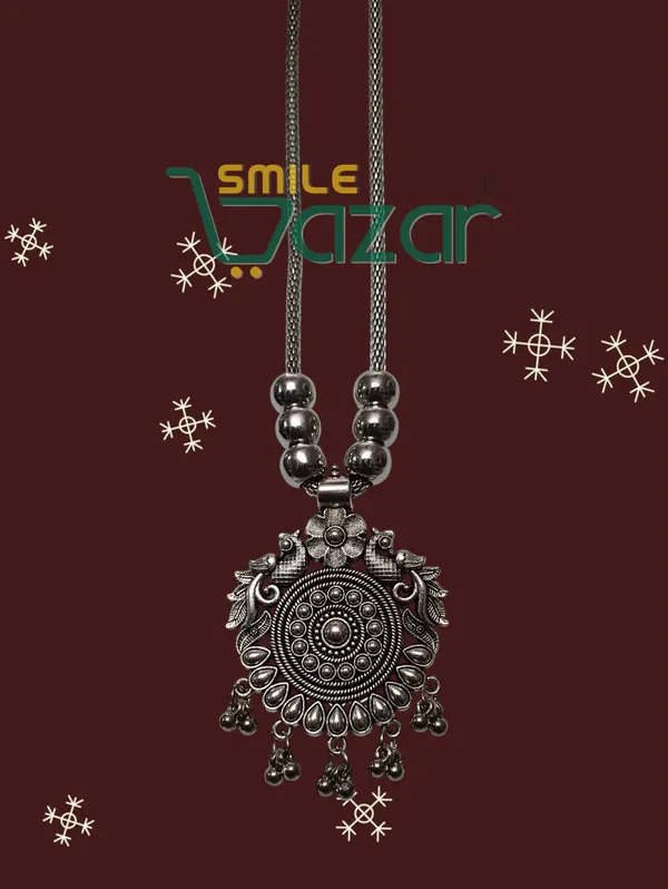 Artificial_Oxidised_Traditional_Silver_Big_Pendant_Necklace_Stylish_Necklace_Chain_Jewellery_–_Antique_Statement_Jewellery_for_Girls_&_Women_-_1_PC