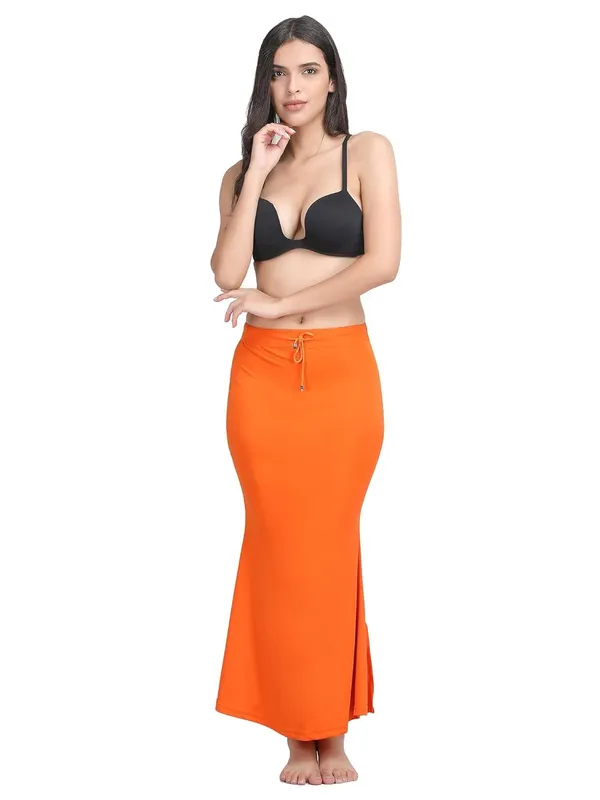Orange_Microfiber_Saree_Shapewear_Petticoat_|_Smooth_Curve_Mermaid_Style_Innerwear_Petticoat_For_Woment