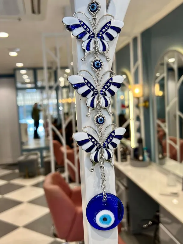 3_Layer_White_Blue_Enamelled_Butterfly_with_Evil_Eye_Pendant_Decoration,_Wall/Door_Hanging_Ornament_Amulet_for_Car,_Home_and_Office_for_Protection_and_Blessing
