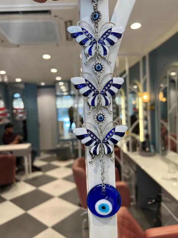 3_Layer_White_Blue_Enamelled_Butterfly_with_Evil_Eye_Pendant_Decoration,_Wall/Door_Hanging_Ornament_Amulet_for_Car,_Home_and_Office_for_Protection_and_Blessing