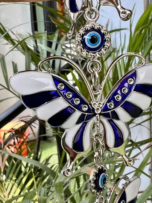 3_Layer_White_Blue_Enamelled_Butterfly_with_Evil_Eye_Pendant_Decoration,_Wall/Door_Hanging_Ornament_Amulet_for_Car,_Home_and_Office_for_Protection_and_Blessing