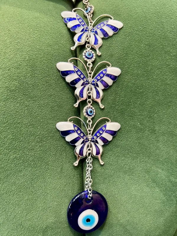 3_Layer_White_Blue_Enamelled_Butterfly_with_Evil_Eye_Pendant_Decoration,_Wall/Door_Hanging_Ornament_Amulet_for_Car,_Home_and_Office_for_Protection_and_Blessing