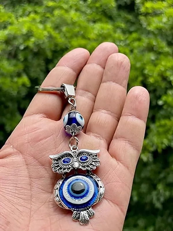 Pack_Of_2_Blue_&_Silver_Evil_Eye_Keychain_For_Bike/Car_Gifting_With_Key_Ring_AntiRust