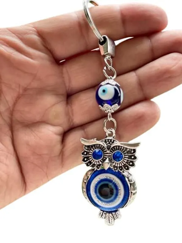 Pack_Of_2_Blue_&_Silver_Evil_Eye_Keychain_For_Bike/Car_Gifting_With_Key_Ring_AntiRust