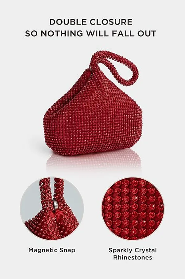 BLUE_BEADS_Women's_Luxury_Rhinestone_Evening_Clutch_Bag_�_Sparkly_Crystal_Purse_with_Top_Handle_�_Glitter_Party_Handbag_for_Wedding,_Prom,_Cocktail_&_Special_Events_For_Women_and_Girls_(Red)