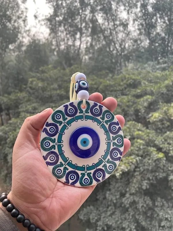 Home_Decor_Evil_Eye_Hanging/Door_Hanging/Wall_Hanging_White_Print_with_Turkish_Feng_Shui_Vastu_Blue_Glass_Evil_Eye_Door_Hanging_Nazar_batu_Protection_Good_Luck_Gifting_Home/Office
