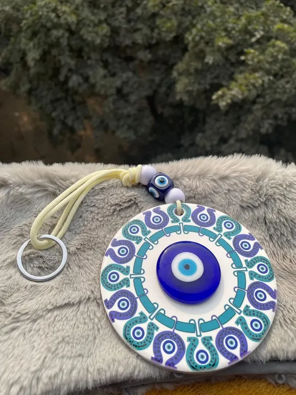 Home_Decor_Evil_Eye_Hanging/Door_Hanging/Wall_Hanging_White_Print_with_Turkish_Feng_Shui_Vastu_Blue_Glass_Evil_Eye_Door_Hanging_Nazar_batu_Protection_Good_Luck_Gifting_Home/Office