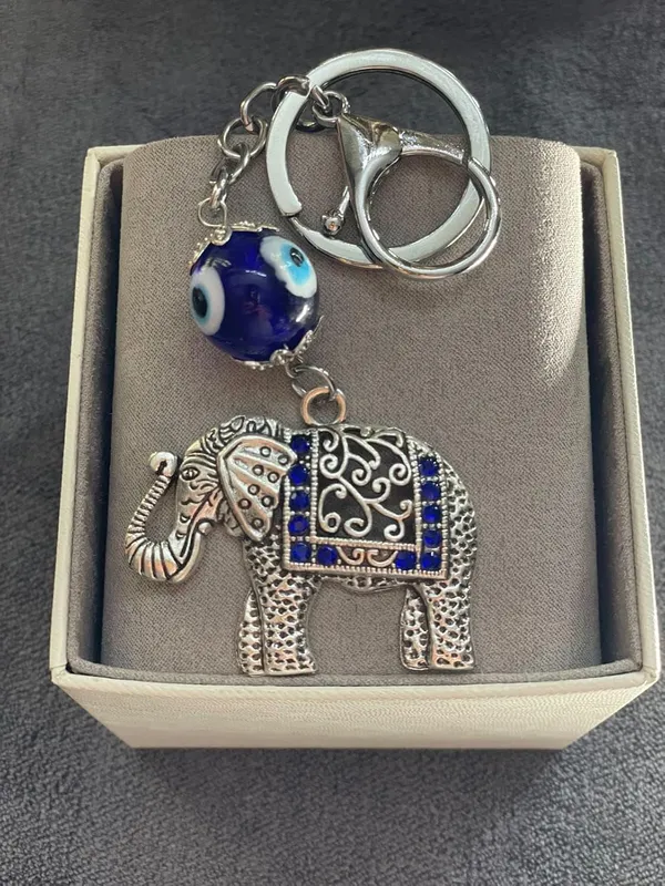 Blue_Beads_Blue_and_Silver_Evil_Eye_with_Elephant_Design_Keychain_for_Bike/Car_Gifting_with_Key_Ring_Anti-Rust_(Pack_of_1)