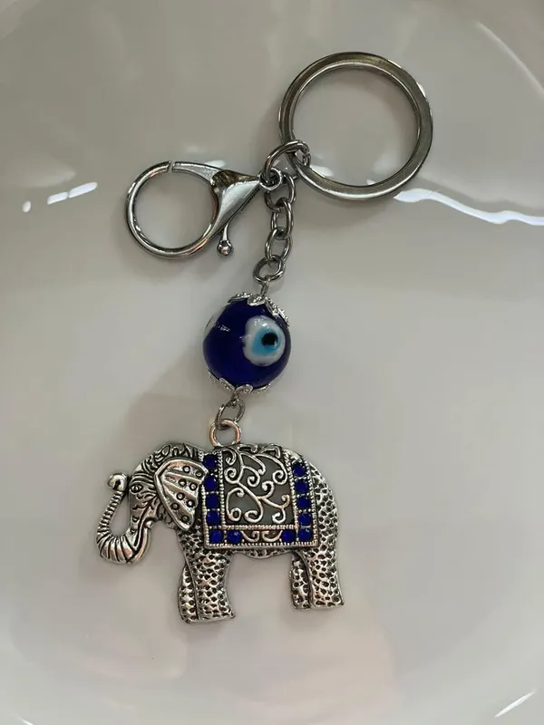Blue_Beads_Blue_and_Silver_Evil_Eye_with_Elephant_Design_Keychain_for_Bike/Car_Gifting_with_Key_Ring_Anti-Rust_(Pack_of_1)