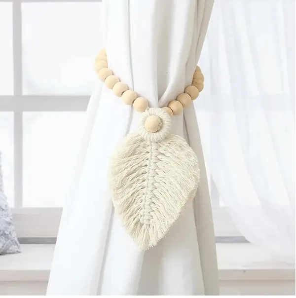 Pack_Of_2_Off_White_Boho_Curtain_Tiebacks,Hand_Knitting_Cotton_Curtain_Holdbacks_With_Adjustable_Natural_Wooden_Bead