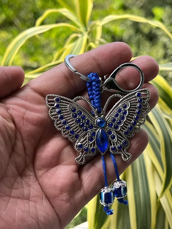 Blue_&_Silver_Evil_Eye_With_Butterfly_Keychain_For_Bike/Car_Gifting_With_Key_Ring_AntiRust
