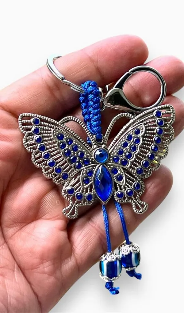 Blue_&_Silver_Evil_Eye_With_Butterfly_Keychain_For_Bike/Car_Gifting_With_Key_Ring_AntiRust