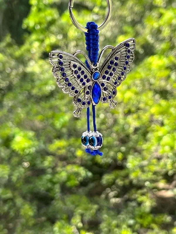 Blue_&_Silver_Evil_Eye_With_Butterfly_Keychain_For_Bike/Car_Gifting_With_Key_Ring_AntiRust