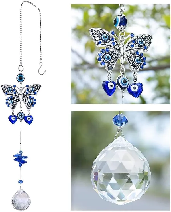 Home_Decor_Butterfly_Evil_Eye_Hanging_for_Diwali_Gifts/Wall_Hanging_Car_Hanging_Crystal_Angel_Suncatcher_Balls_Prism_Rainbow_Maker_for_Home,_Office,_Garden_Decoration,_Window_Decorations