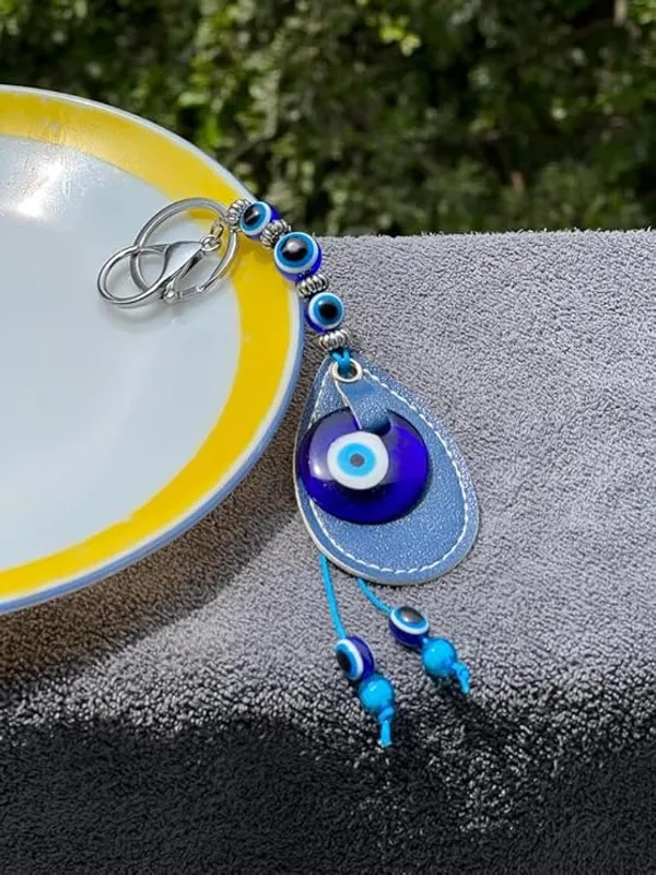Pack_of_2_BLUE_BEADS_Original_Blue_and_White_Evil_Eye_Stone_With_Blue_Leather_Keychain_For_Bike/Car_Gifting_With_Key_Ring