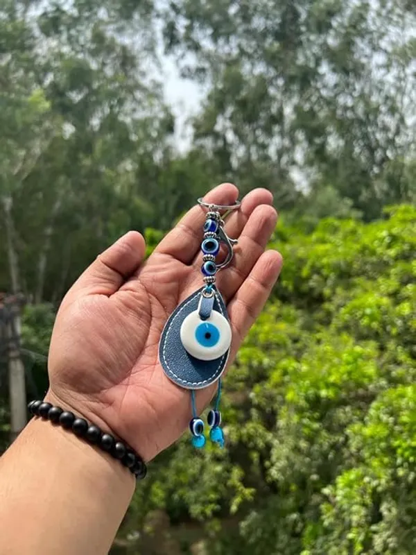 Pack_of_2_BLUE_BEADS_Original_Blue_and_White_Evil_Eye_Stone_With_Blue_Leather_Keychain_For_Bike/Car_Gifting_With_Key_Ring