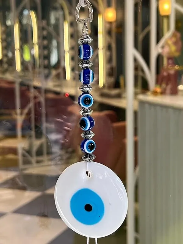 Pack_of_2__Feng_Shui_Vastu_White_Glass_Evil_Eye_for_Diwali_Gifts/Wall_Hanging_Nazar_Suraksha_Amulet_Decoration_Home/Office