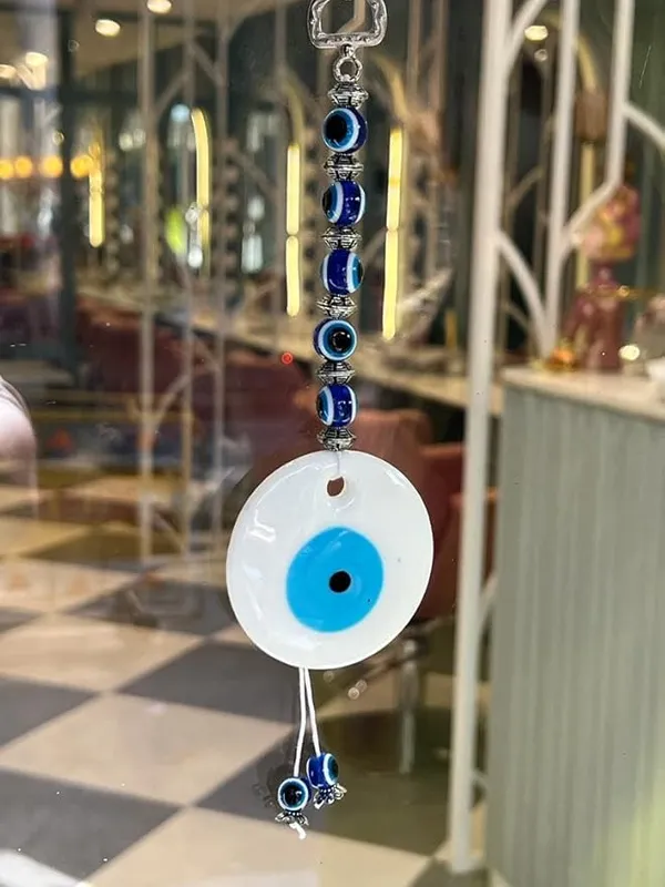 Pack_of_2__Feng_Shui_Vastu_White_Glass_Evil_Eye_for_Diwali_Gifts/Wall_Hanging_Nazar_Suraksha_Amulet_Decoration_Home/Office