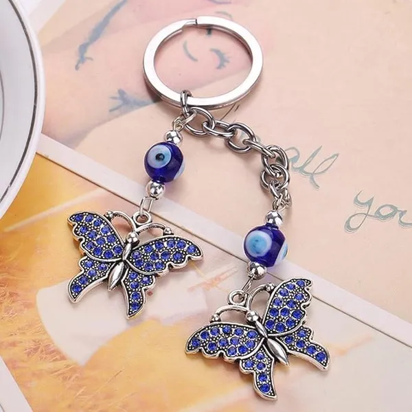 Blue_&_Silver_With_Crystal_Butterfly_Keychain_For_Bike/Car_Gifting_With_Key_Ring_AntiRust