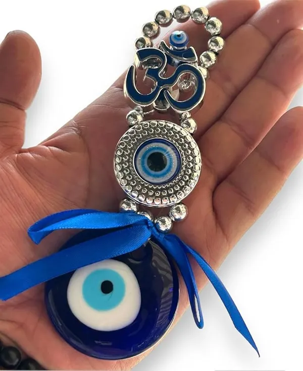 BLUE_BEADS_Ceramic_Turkish_Feng_Shui_Vastu_Blue_Glass_Evil_Eye_Hanging/Door_Hanging_Nazar_Batu_For_Protection_And_Good_Luck_-_Perfect_For_Gifting_Home_Or_Office_(Om)