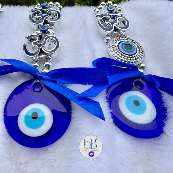 BLUE_BEADS_Ceramic_Turkish_Feng_Shui_Vastu_Blue_Glass_Evil_Eye_Hanging/Door_Hanging_Nazar_Batu_For_Protection_And_Good_Luck_-_Perfect_For_Gifting_Home_Or_Office_(Om)