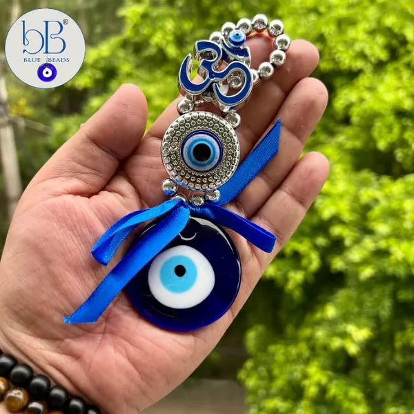 BLUE_BEADS_Ceramic_Turkish_Feng_Shui_Vastu_Blue_Glass_Evil_Eye_Hanging/Door_Hanging_Nazar_Batu_For_Protection_And_Good_Luck_-_Perfect_For_Gifting_Home_Or_Office_(Om)