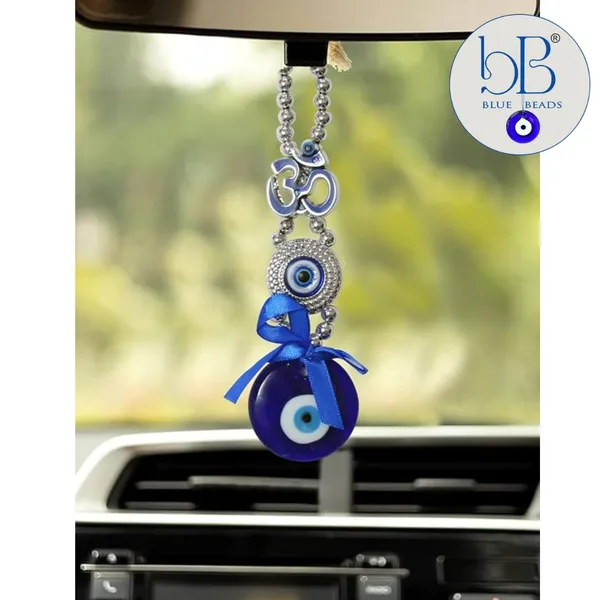 BLUE_BEADS_Ceramic_Turkish_Feng_Shui_Vastu_Blue_Glass_Evil_Eye_Hanging/Door_Hanging_Nazar_Batu_For_Protection_And_Good_Luck_-_Perfect_For_Gifting_Home_Or_Office_(Om)