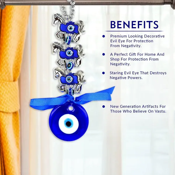 BLUE_BEADS_Turkish_Feng_Shui_Vastu_Blue_Glass_Evil_Eye_Hanging/Door_Hanging_Nazar_Batu_for_Protection_and_Good_Luck_-_Perfect_for_Gifting_Home_or_Office_(Horse)