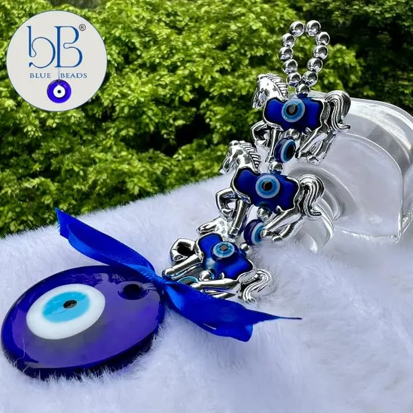 BLUE_BEADS_Turkish_Feng_Shui_Vastu_Blue_Glass_Evil_Eye_Hanging/Door_Hanging_Nazar_Batu_for_Protection_and_Good_Luck_-_Perfect_for_Gifting_Home_or_Office_(Horse)