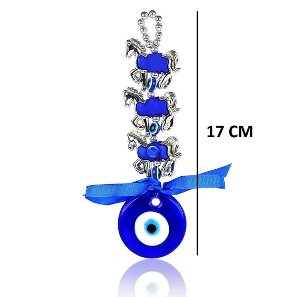 BLUE_BEADS_Turkish_Feng_Shui_Vastu_Blue_Glass_Evil_Eye_Hanging/Door_Hanging_Nazar_Batu_for_Protection_and_Good_Luck_-_Perfect_for_Gifting_Home_or_Office_(Horse)