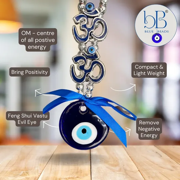 BLUE_BEADS_Turkish_Feng_Shui_Vastu_Blue_Glass_Evil_Eye_Hanging/Door_Hanging_Nazar_Batu_for_Protection_and_Good_Luck_-_Perfect_for_Gifting_Home_or_Office_(Double_Om)