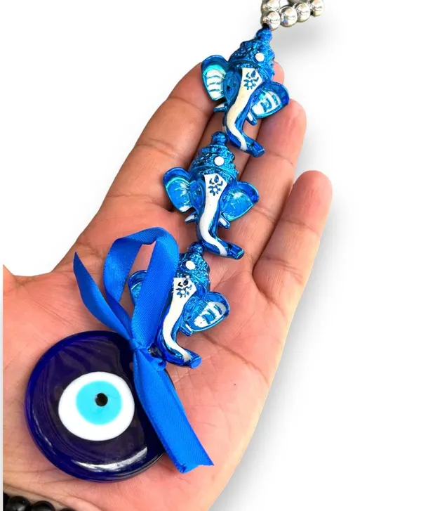 Blue_&_Silver_Lord_Ganesh_Face_With_Glass_Evil_Eye_Hanging/Door_Hanging_Nazar_Battu_For_Protection_And_Good_Luck_Perfect