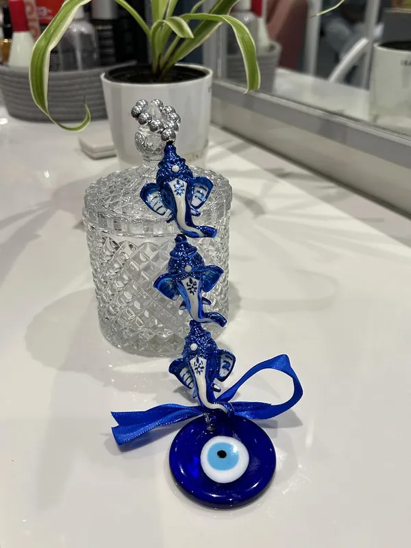 Blue_&_Silver_Lord_Ganesh_Face_With_Glass_Evil_Eye_Hanging/Door_Hanging_Nazar_Battu_For_Protection_And_Good_Luck_Perfect