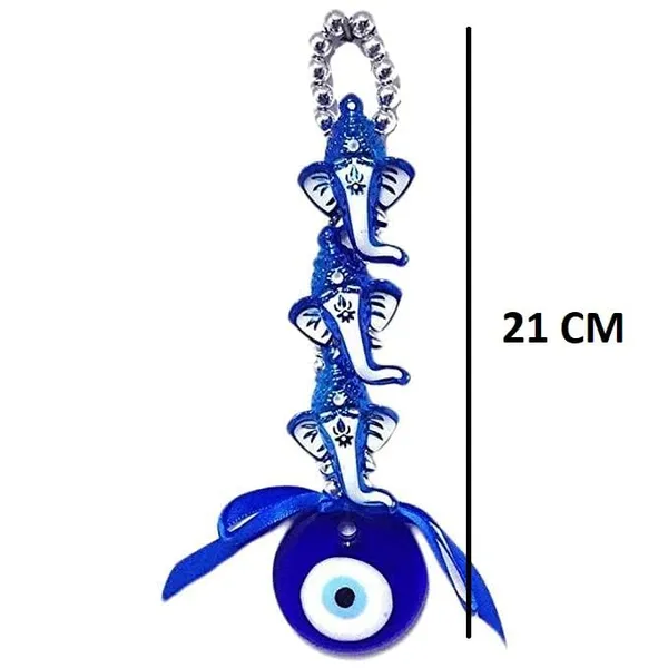 Blue_&_Silver_Lord_Ganesh_Face_With_Glass_Evil_Eye_Hanging/Door_Hanging_Nazar_Battu_For_Protection_And_Good_Luck_Perfect