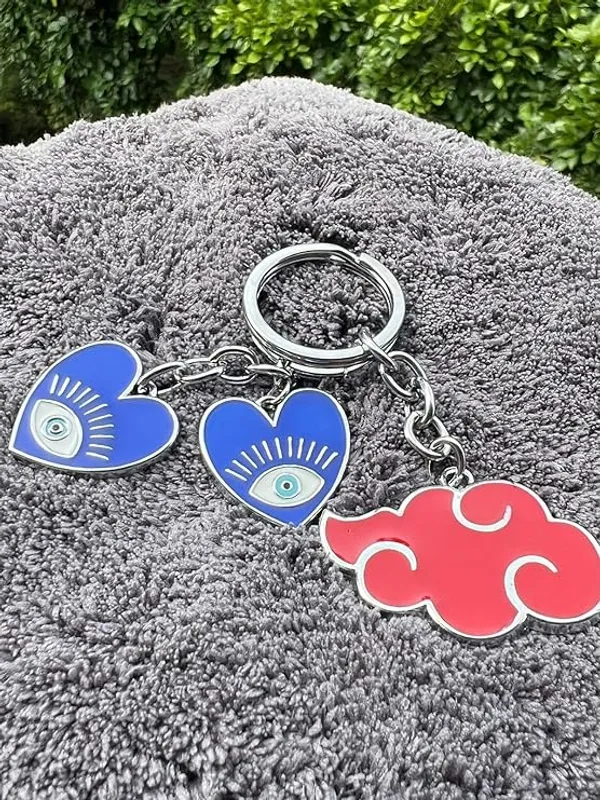 Pack_Of_Any_3_pcs_BLUE_BEADS_Unisex_Enameled_Metal_Keychain_Enamel_Evil_Eye_Keychain_For_Bike/Car_Gifting_With_Key_Ring_Anti-Rust