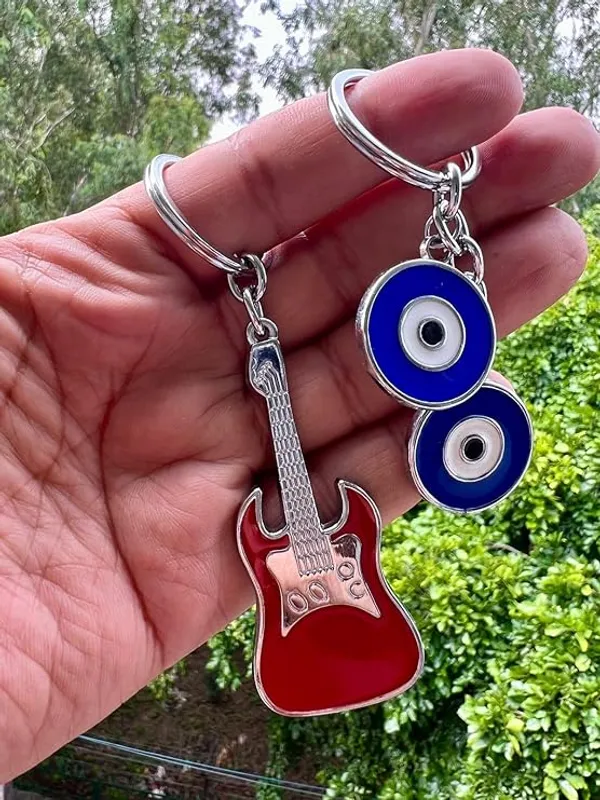 Pack_Of_Any_3_pcs_BLUE_BEADS_Unisex_Enameled_Metal_Keychain_Enamel_Evil_Eye_Keychain_For_Bike/Car_Gifting_With_Key_Ring_Anti-Rust