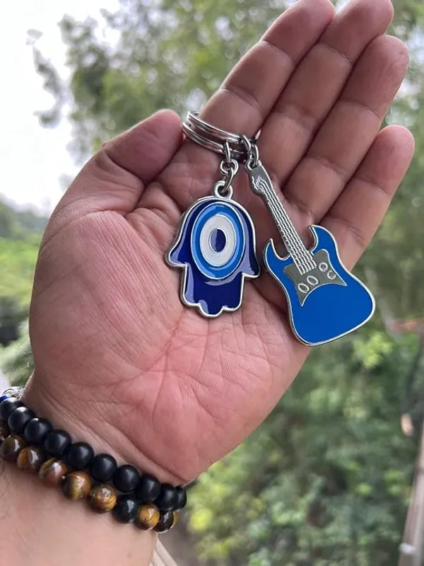 Pack_Of_Any_3_pcs_BLUE_BEADS_Unisex_Enameled_Metal_Keychain_Enamel_Evil_Eye_Keychain_For_Bike/Car_Gifting_With_Key_Ring_Anti-Rust