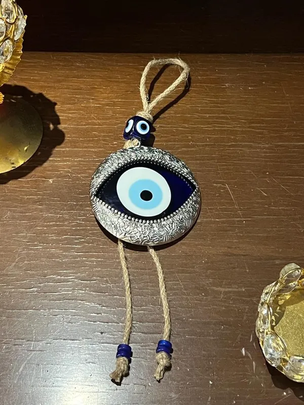 Metal_Feng_Shui_Vastu_Blue_Big_Glass_Evil_Eye_Door/Wall_Hanging_Nazar_Suraksha_Amulet_Decoration_Home/Office_(Gold_Silver)