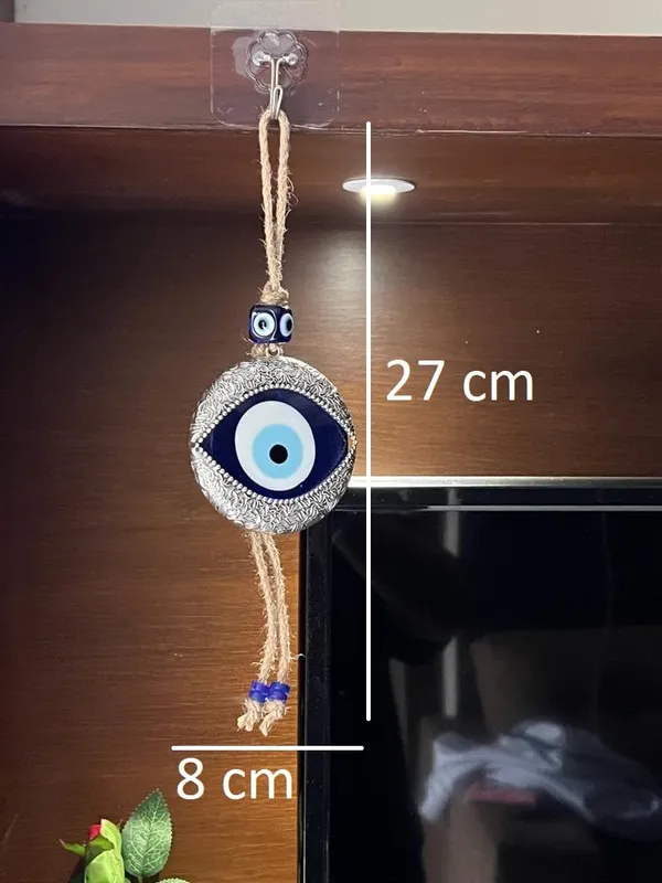 Metal_Feng_Shui_Vastu_Blue_Big_Glass_Evil_Eye_Door/Wall_Hanging_Nazar_Suraksha_Amulet_Decoration_Home/Office_(Gold_Silver)